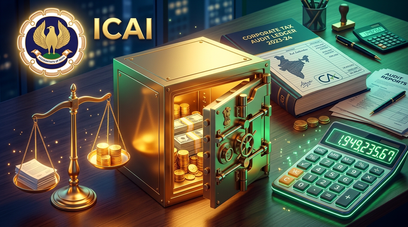 Chartered accountant financial vault, audit ledger and calculator